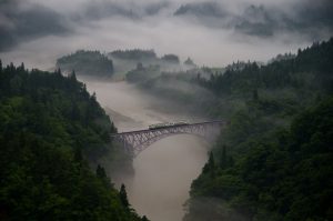 Mishma train Fukushima Japan mist