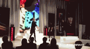 male model tripping