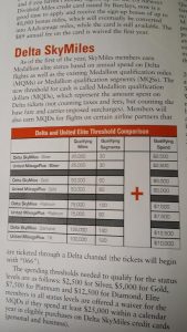comparison of Delta and United Elite requirements