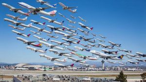 LAX take offs airplanes