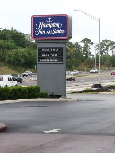 Knock knock who is there housekeeping Hampton Inn