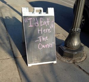 eat owner sign funny