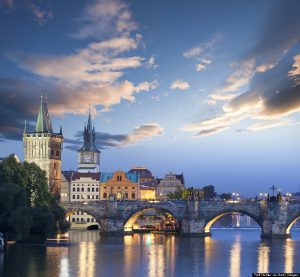 Czech republic prague charles bridge at dawn