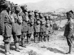 Indian troops at a Gas mask drill World War I pictures rare
