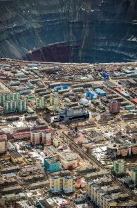 City of Mirny – the diamond “capital” of Russia, located in Yakutia. It is 1200 km from Yakutsk.