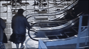 old ladies seniors airport staircase climbing