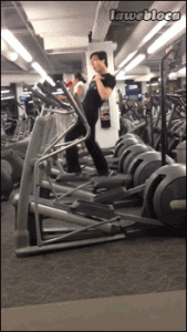 gym singing happy guy