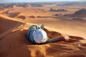 A well-earned rest in the Sahara