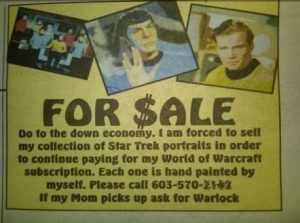 warlock warcraft star trek cards