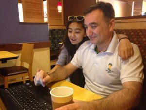 panera dad daughter coffee