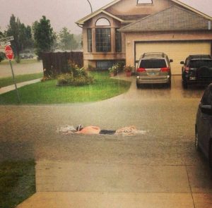 scuba diving street flood homes