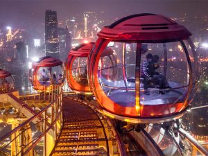 In China, rotating pods atop Guangzhou's Canton Tower overlook one of the world's most populous cities.Photograph by Paul Langrock, Zenit/laif/Redux