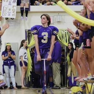 football player rolling entrance funy stadium tbb
