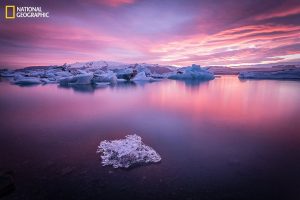 sunset Jokulsarlon Glacier Lagoon South Iceland Francesco Riccardo