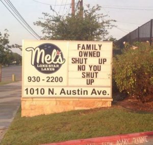 funny sign family business tbb shut up