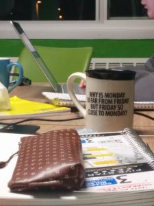monday friday mug